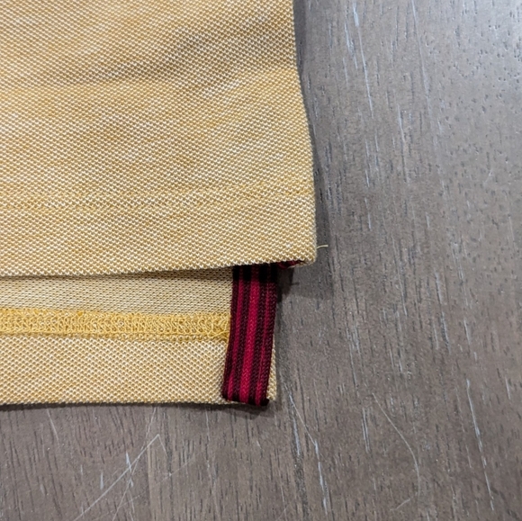 Mens ISAIA Cotton Short Sleeve Polo Shirt Yellow - Picture 3 of 5